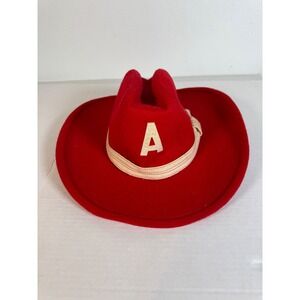 VTG Alabama Red Cowboy Hat with Letter A‎ and Paisley Lining Medium